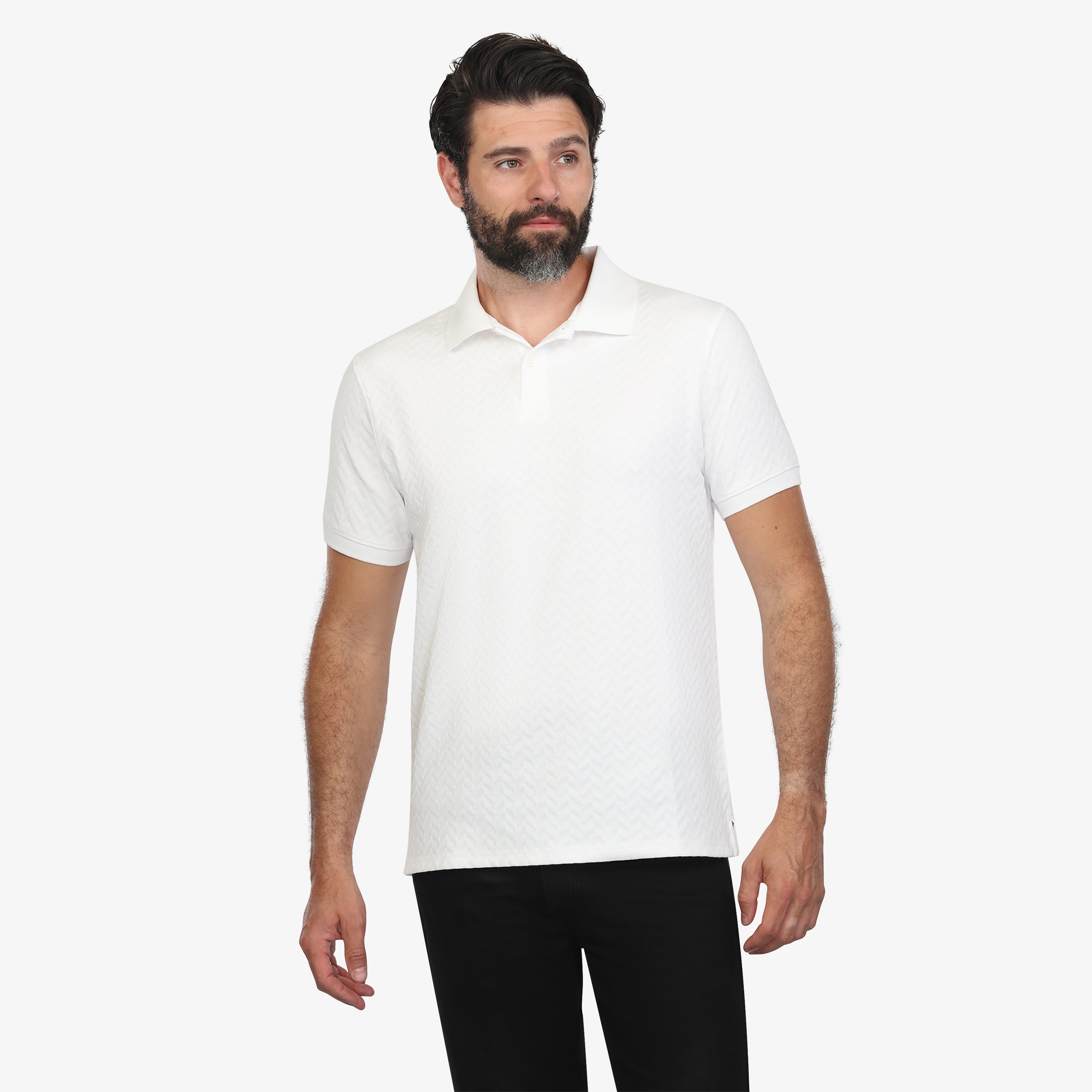 Pearl Luxe Jacquard Men's Knit Polo – Vustra