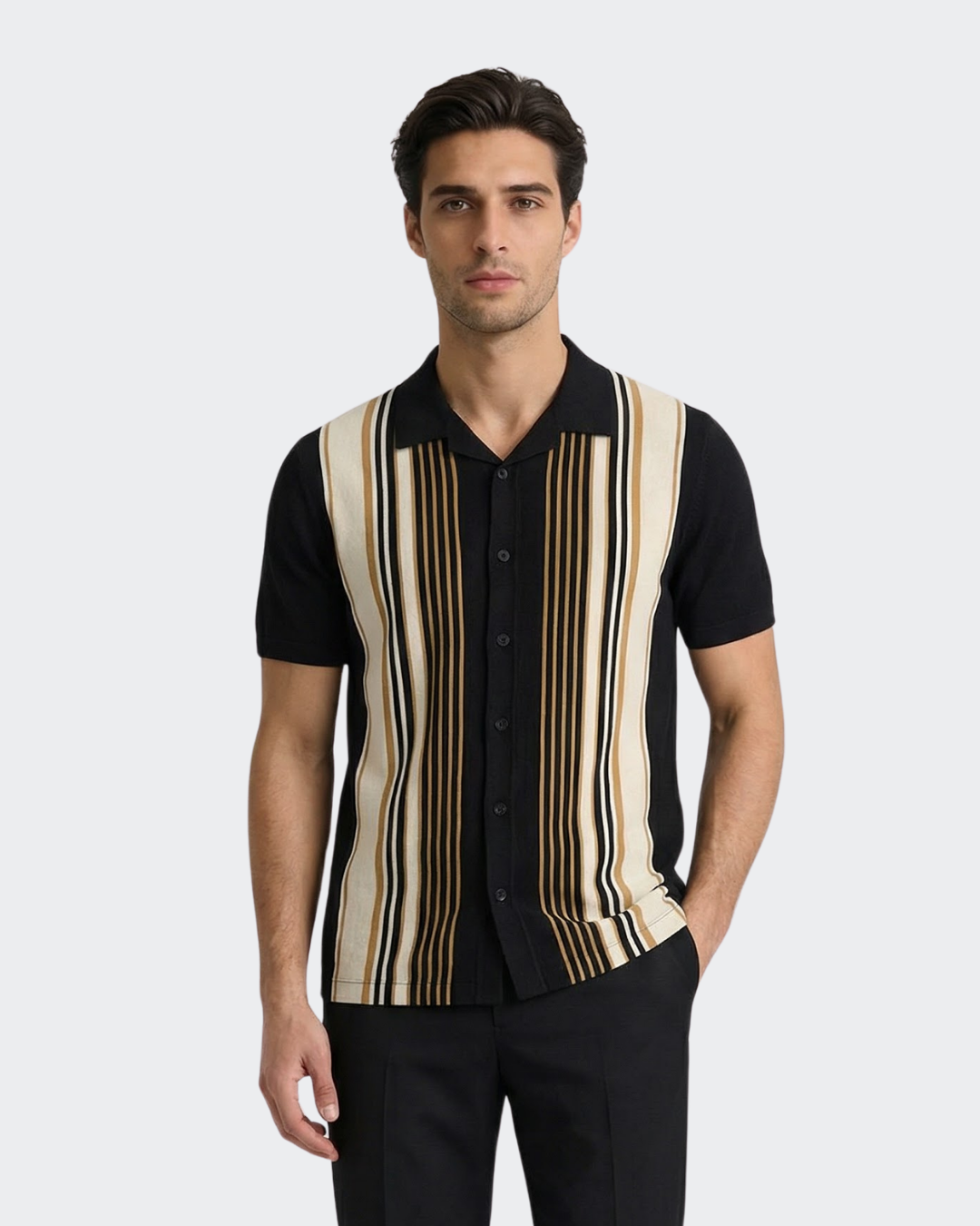 Retro Stride Striped Camp Shirt – Vustra
