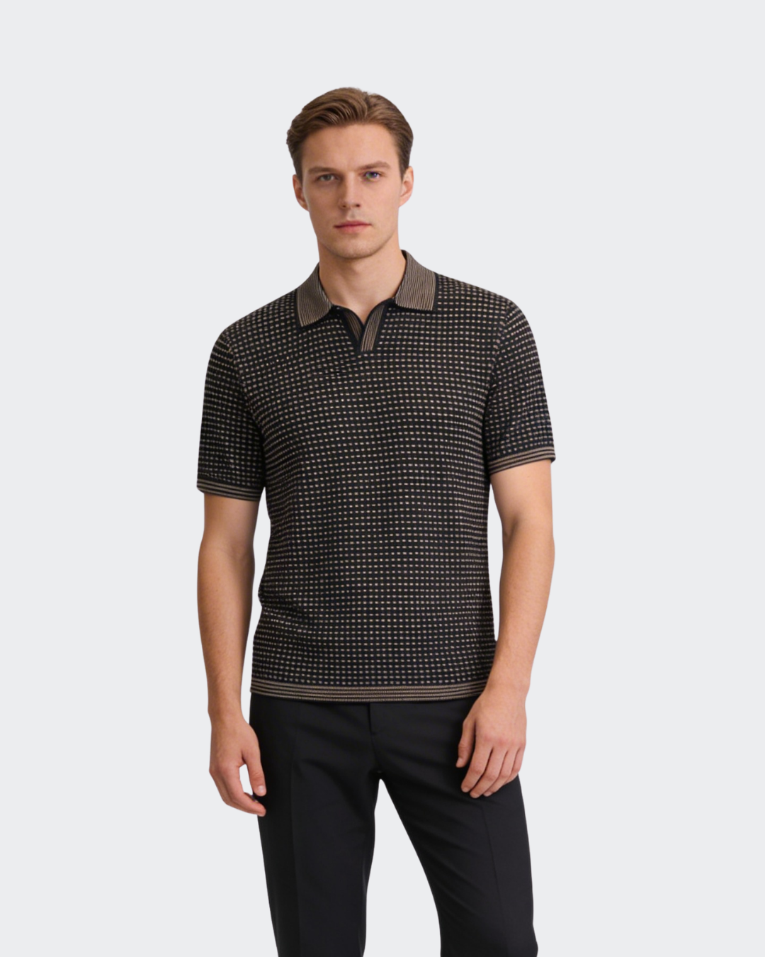 Olive Cotton Johnny Collar Polo – Vustra