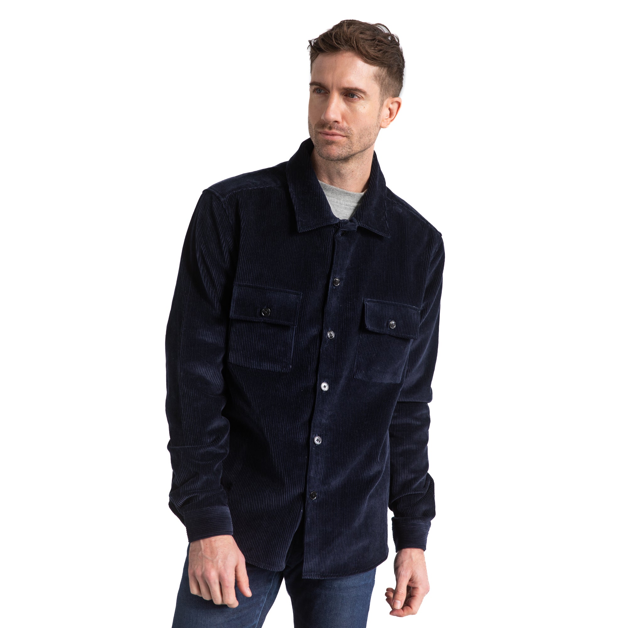 100% Organic Cotton Men Corduroy Workshirt Sustainable Corduroy