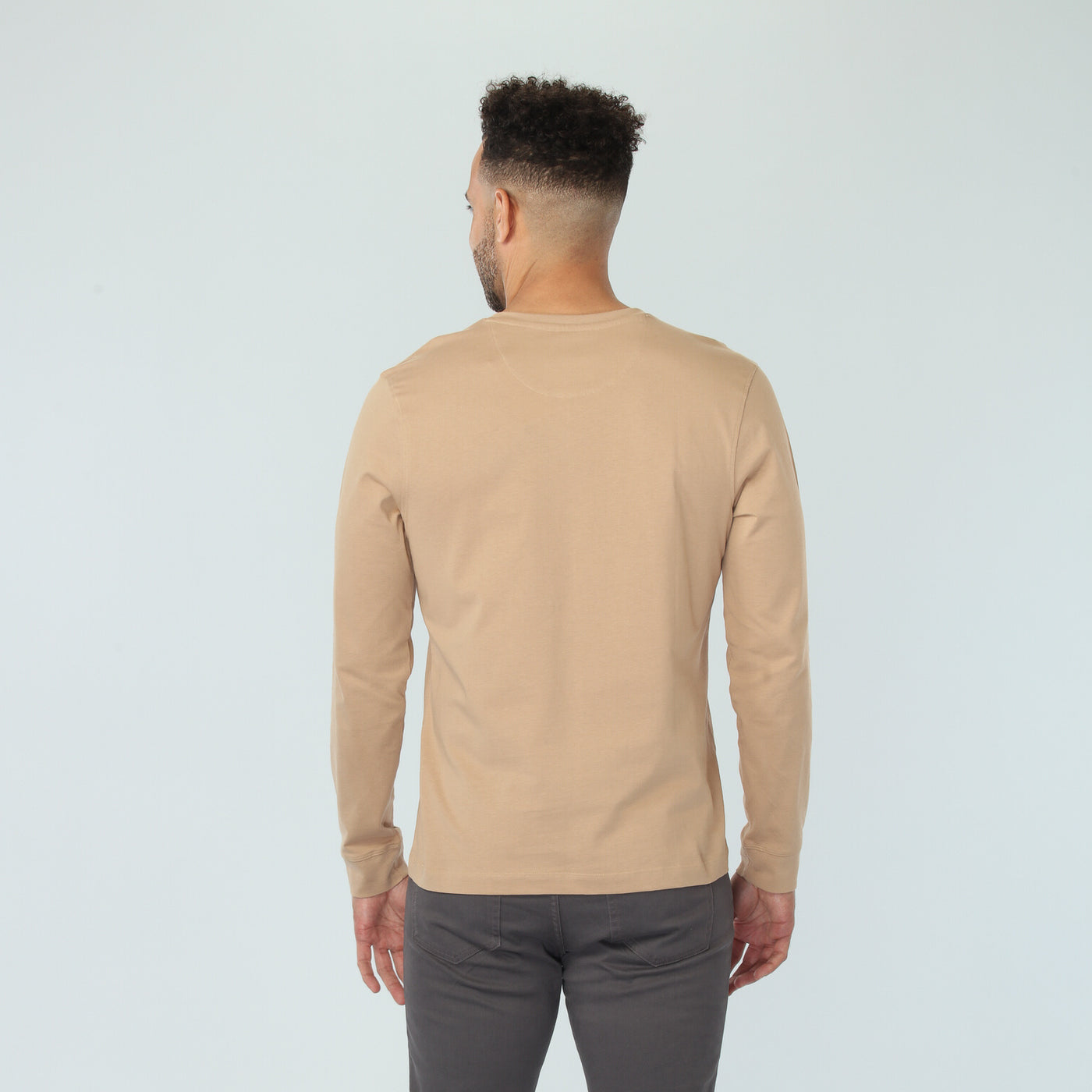 Sweat Henley beige homme Farah, taille L, style bouton rayé Sweat Henley beige homme Farah, taille L, style bouton rayé