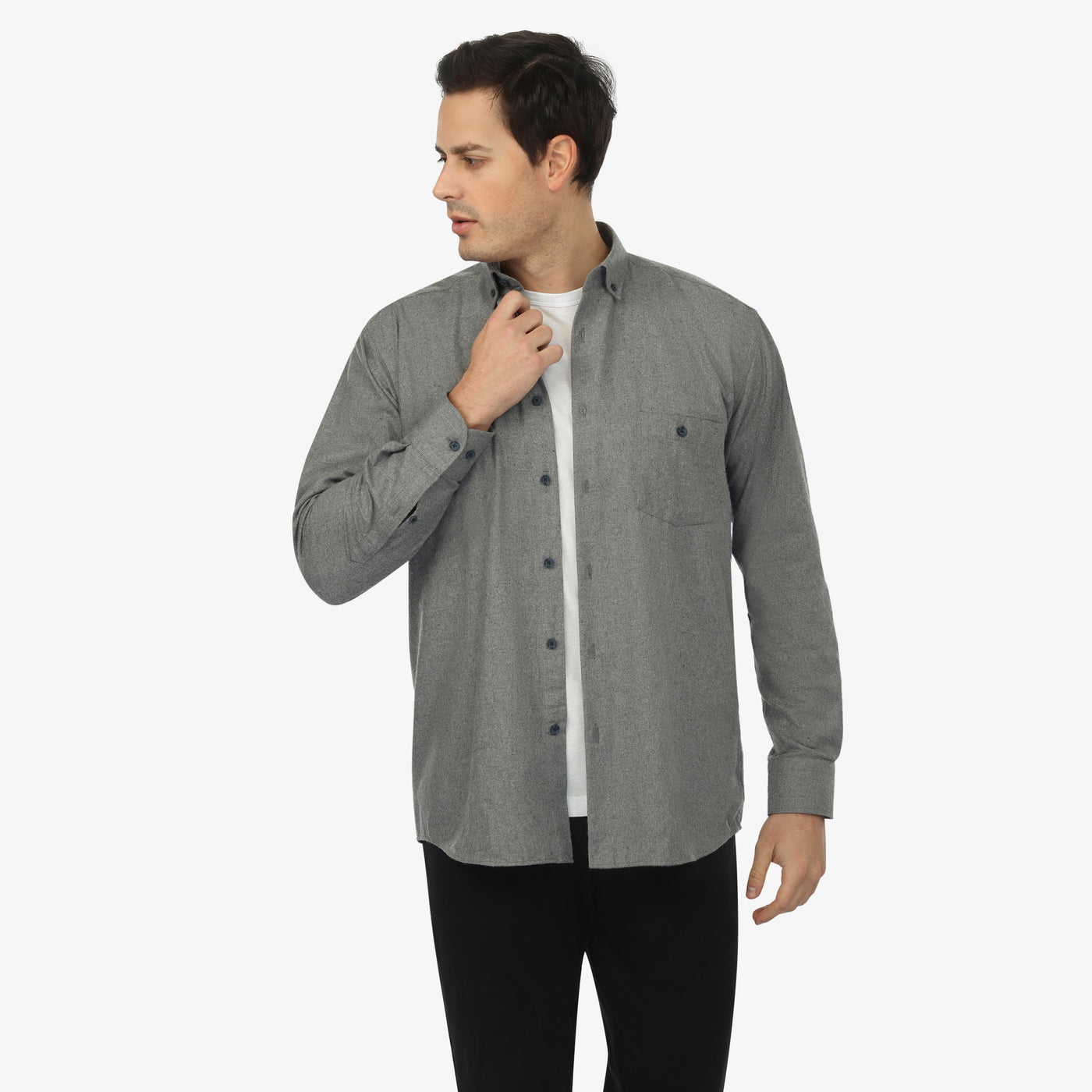 Coastal Slate Light Flannel Shirt