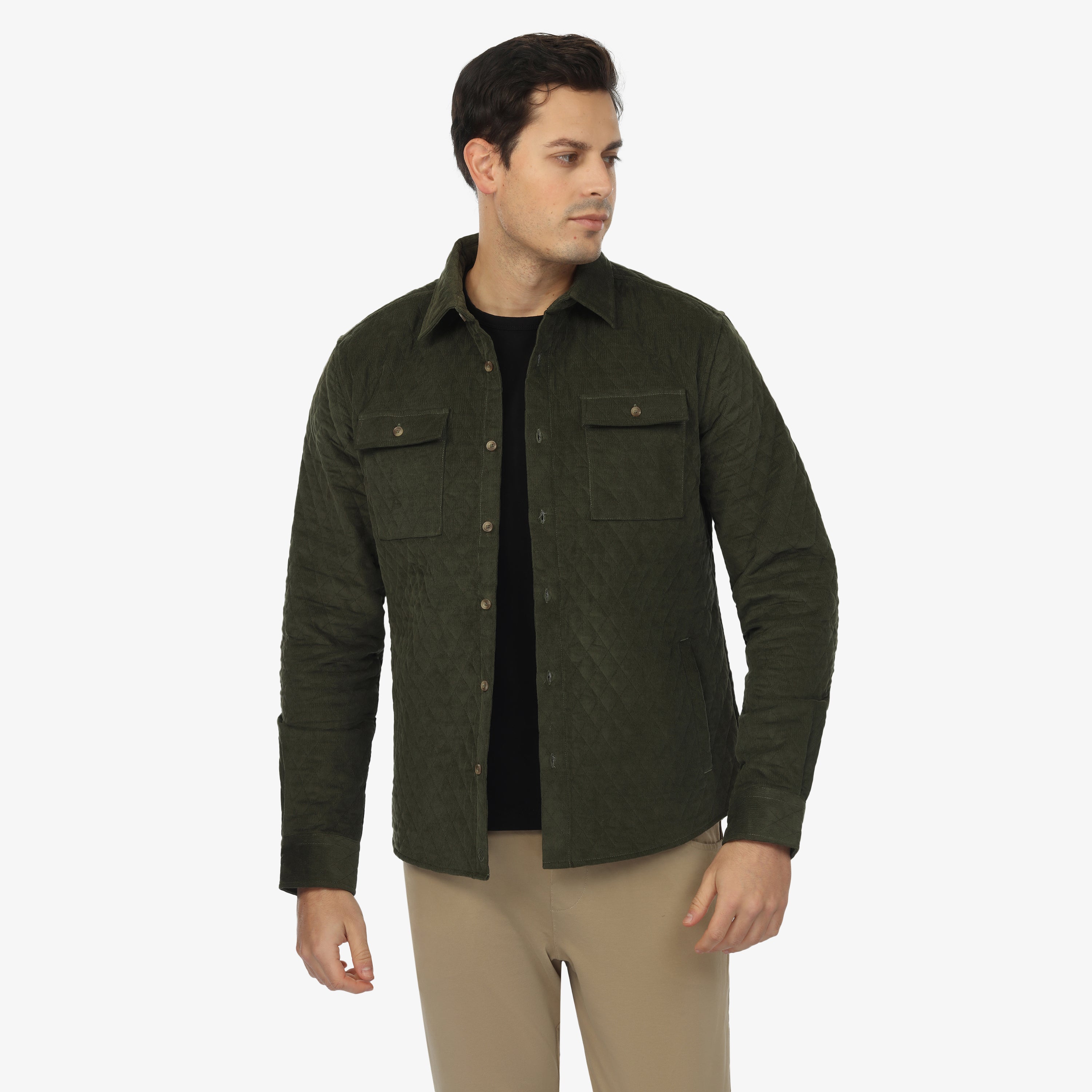 BOTTEGA VENETA QUILTED OVERSHIRT キルト Bottega Veneta Men's Quilted Overshirt with Suede