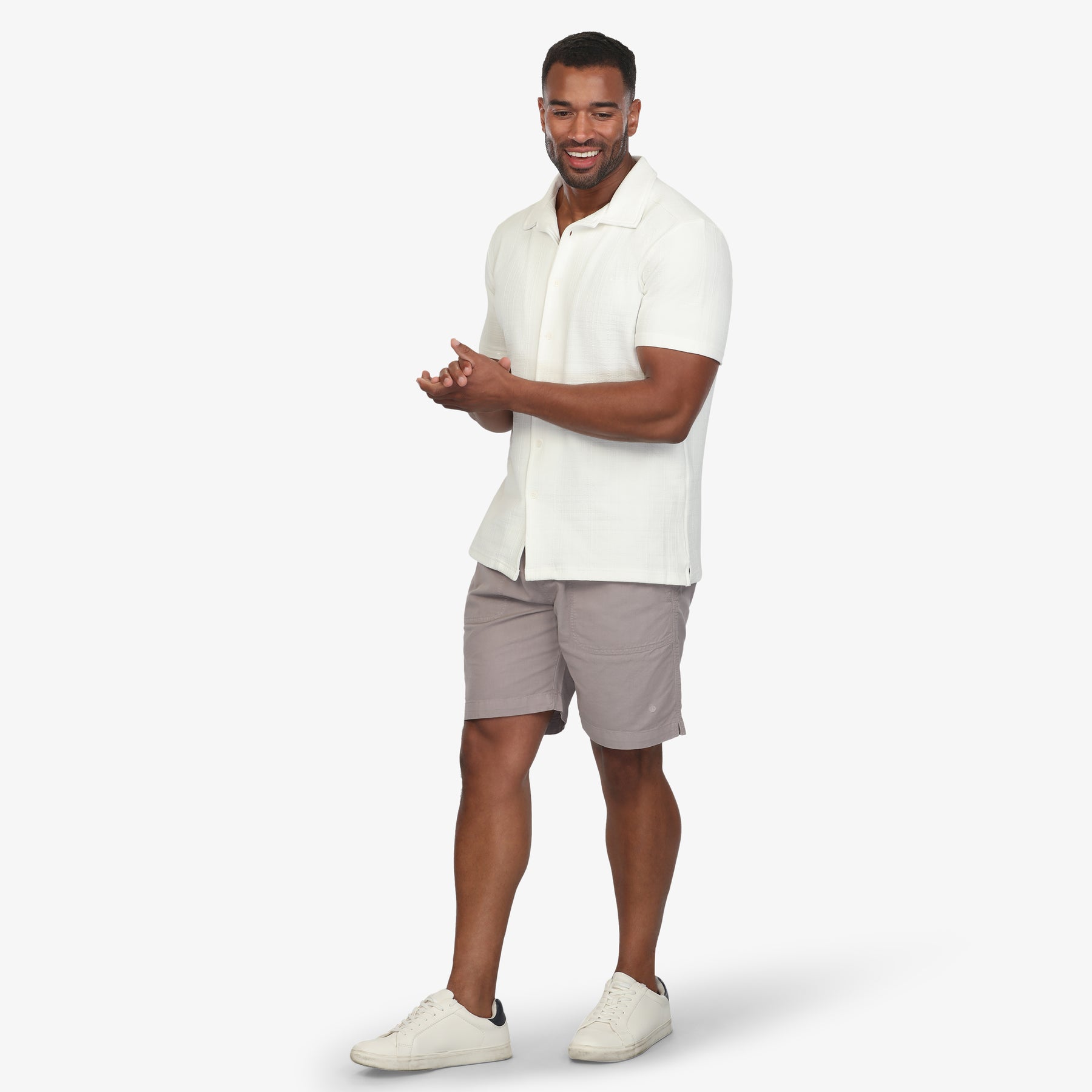 Picture of Vustra Stone-Grey Washed Everyday Shorts - Men's