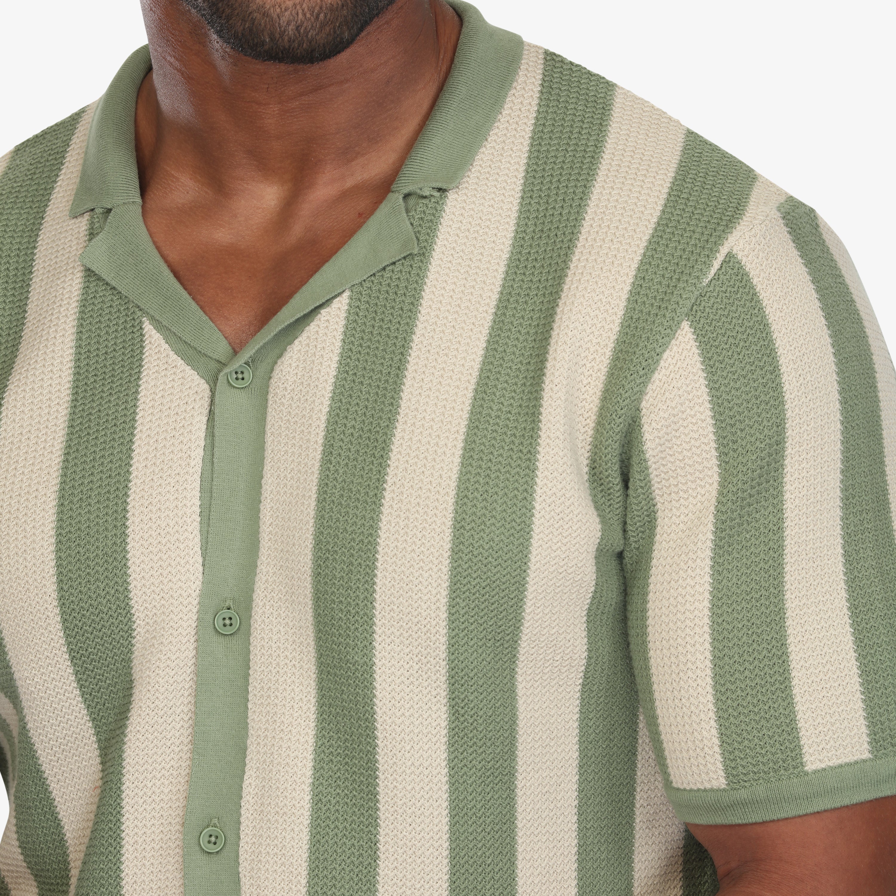 Retro Striped Knit Camp Shirt – Vustra