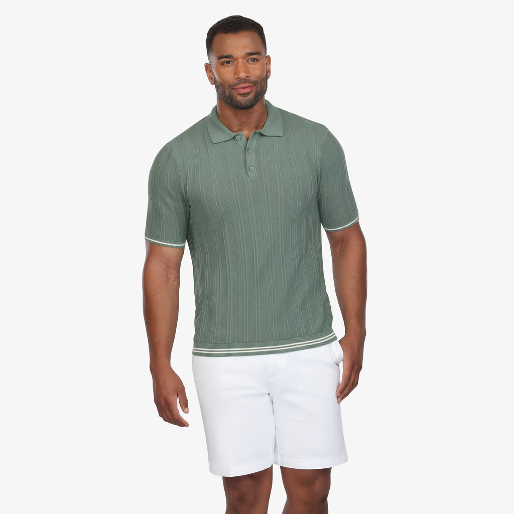 Seed Stitch Short Sleeve Polo