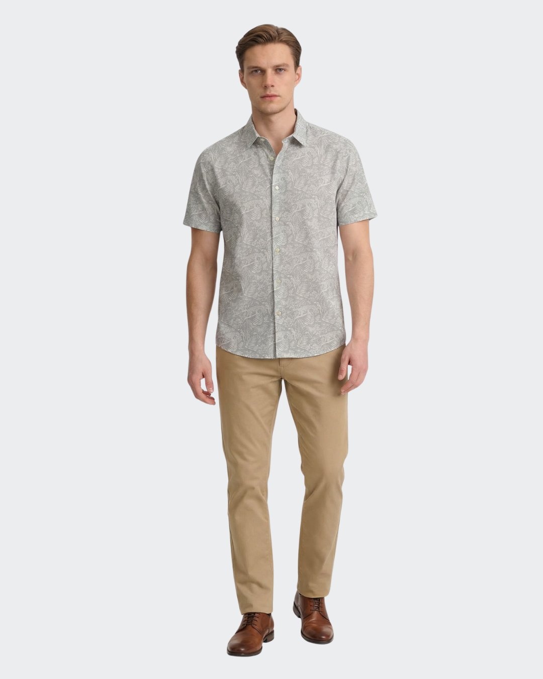 grey dress shirt khaki pants Leopard and Toucan Grey Button-Down Shirt XXL