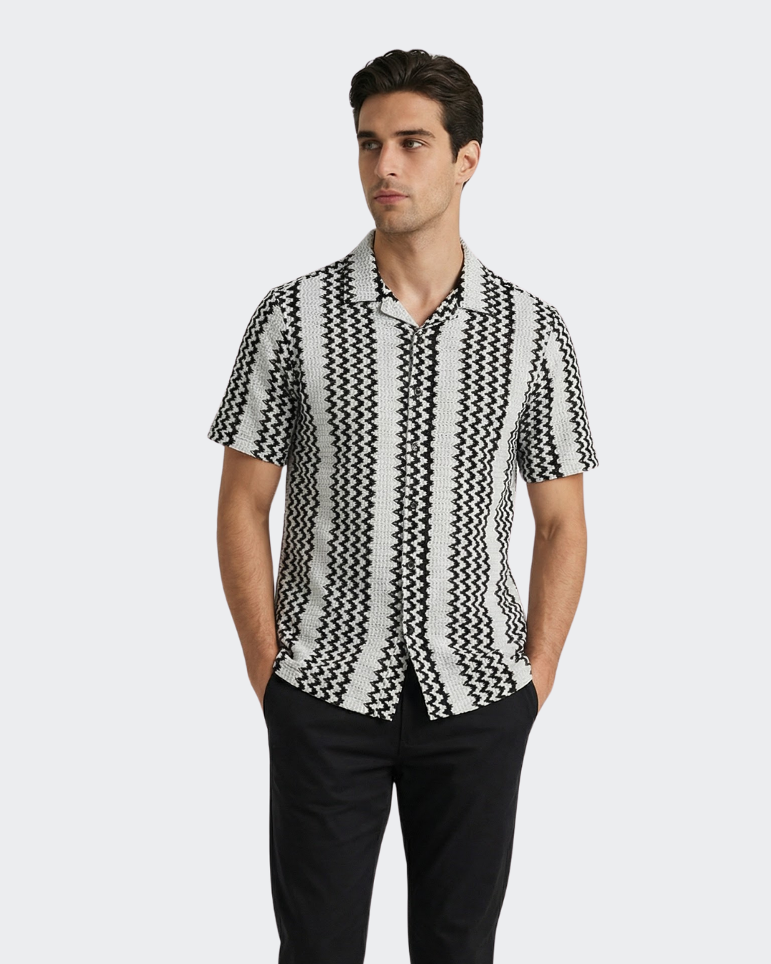 White Crochet Camp Shirt – Vustra