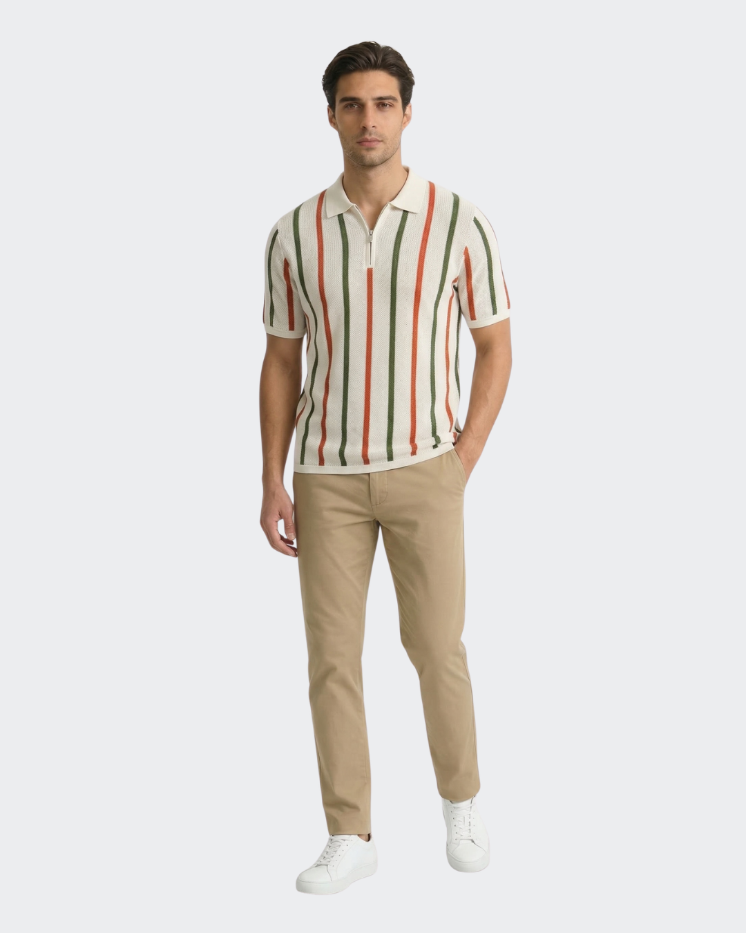 Era Stripe Knit Polo – Vustra