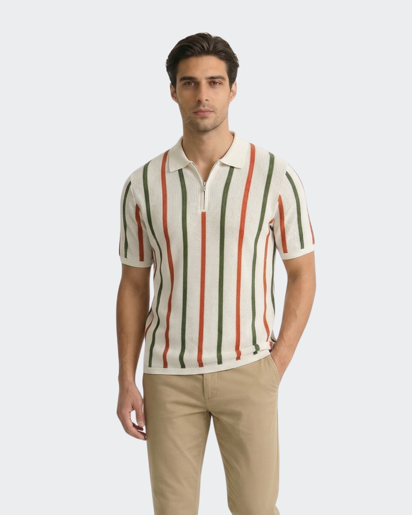 Era Stripe Knit Polo – Vustra
